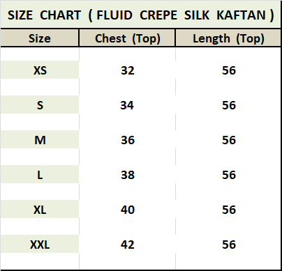 Fluid Crepe Silk Kaftan, Elegant and Flowing Maxi Caftan For Women's