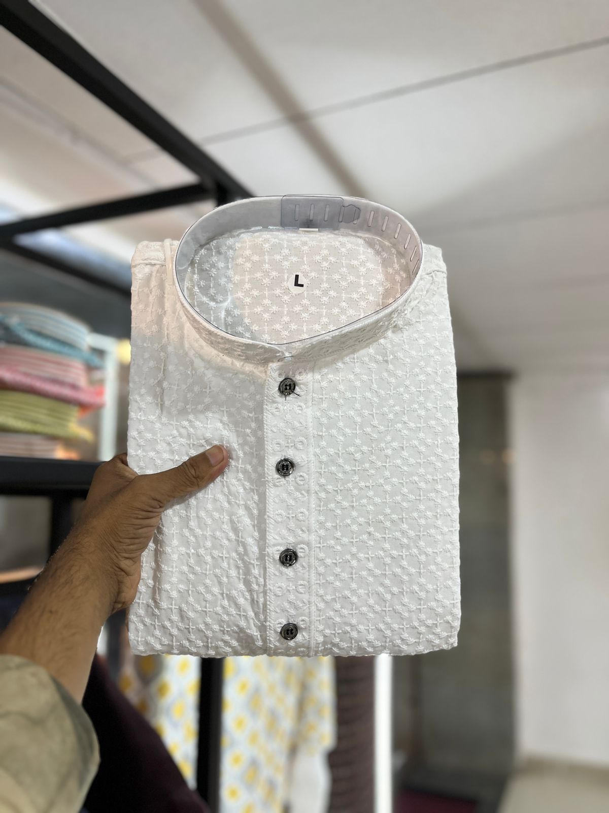 Cotton Rayon With Embroidery Sequin Work Kurta Pajama Set