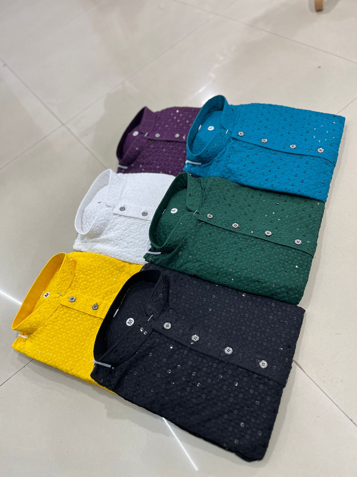 Cotton Rayon With Embroidery Sequin Work Kurta Pajama Set