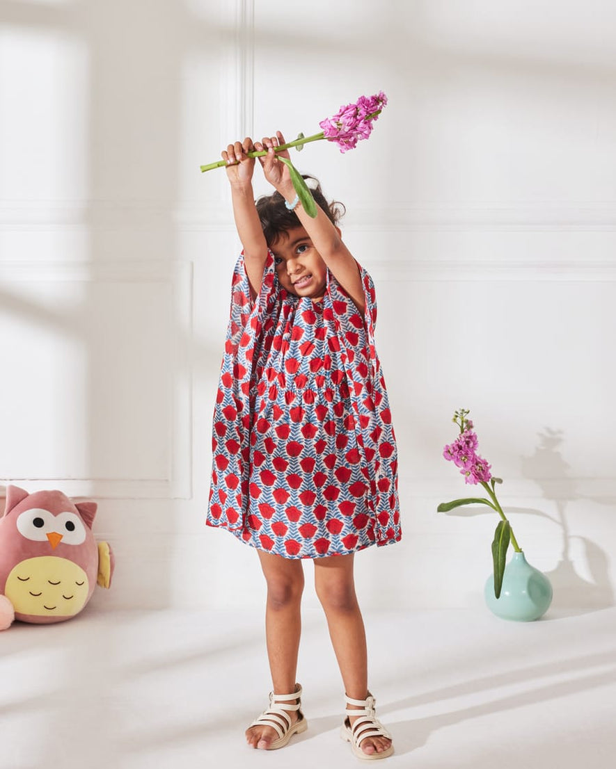 Cute Toddler Baby Girls Beachwear Cover Ups Balls Tassel Loose Swim Cover-ups Dress