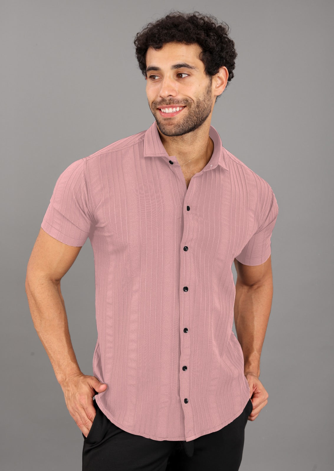 Popcorn Men's Solid Classic Fit Shirt