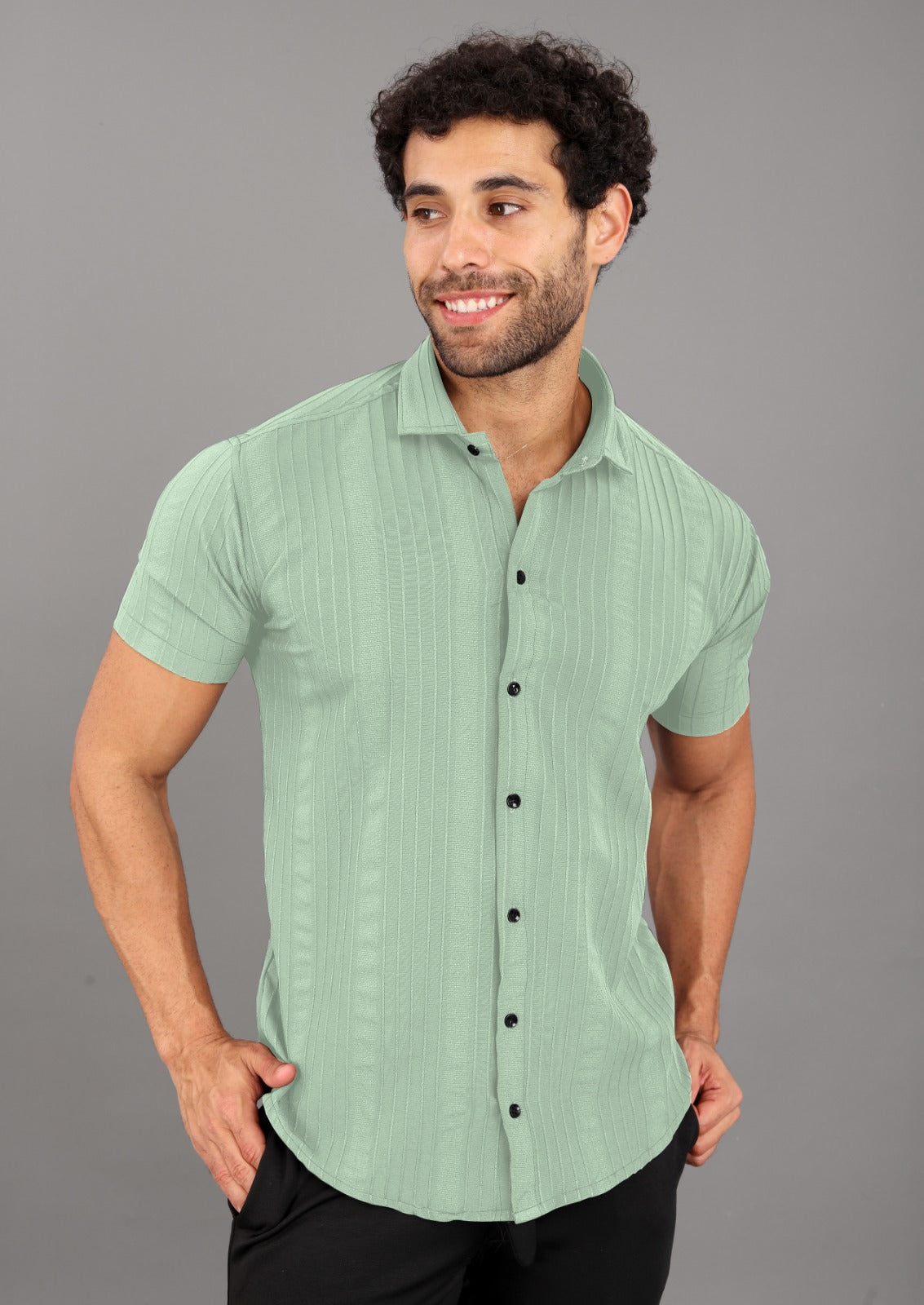 Popcorn Men's Solid Classic Fit Shirt