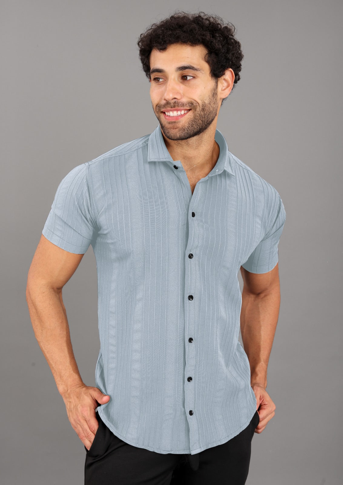 Popcorn Men's Solid Classic Fit Shirt