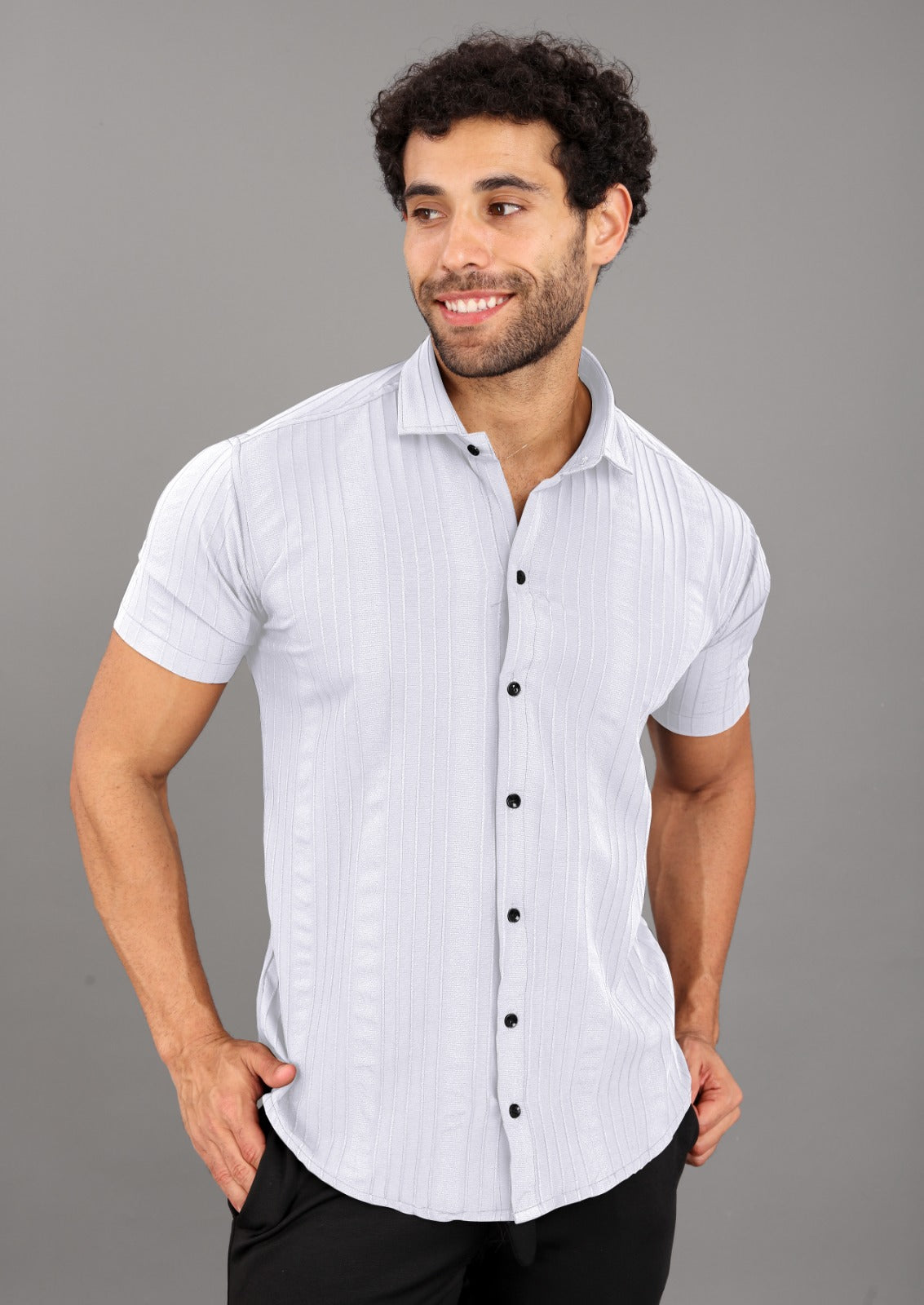 Popcorn Men's Solid Classic Fit Shirt
