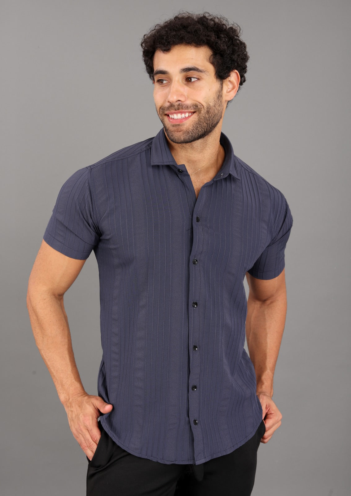 Popcorn Men's Solid Classic Fit Shirt