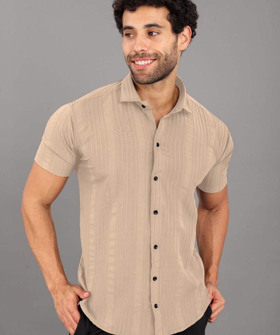 Popcorn Men's Solid Classic Fit Shirt