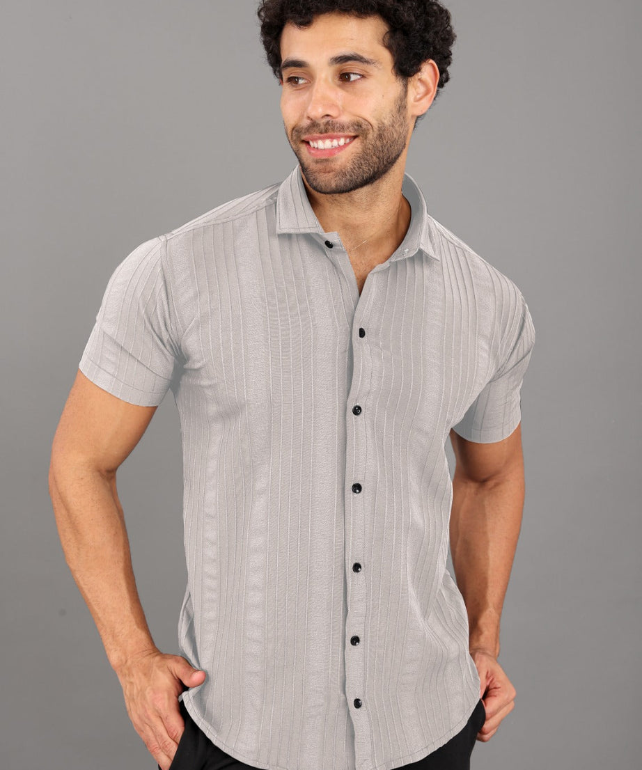 Popcorn Men's Solid Classic Fit Shirt