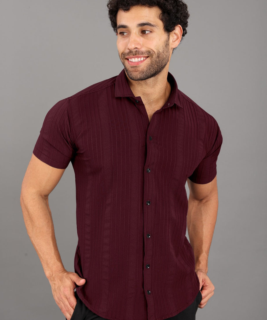 Popcorn Men's Solid Classic Fit Shirt
