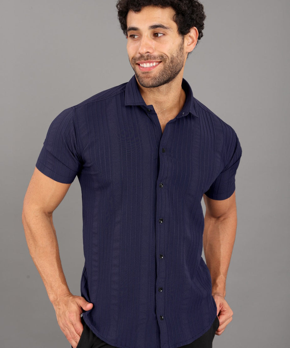 Popcorn Men's Solid Classic Fit Shirt