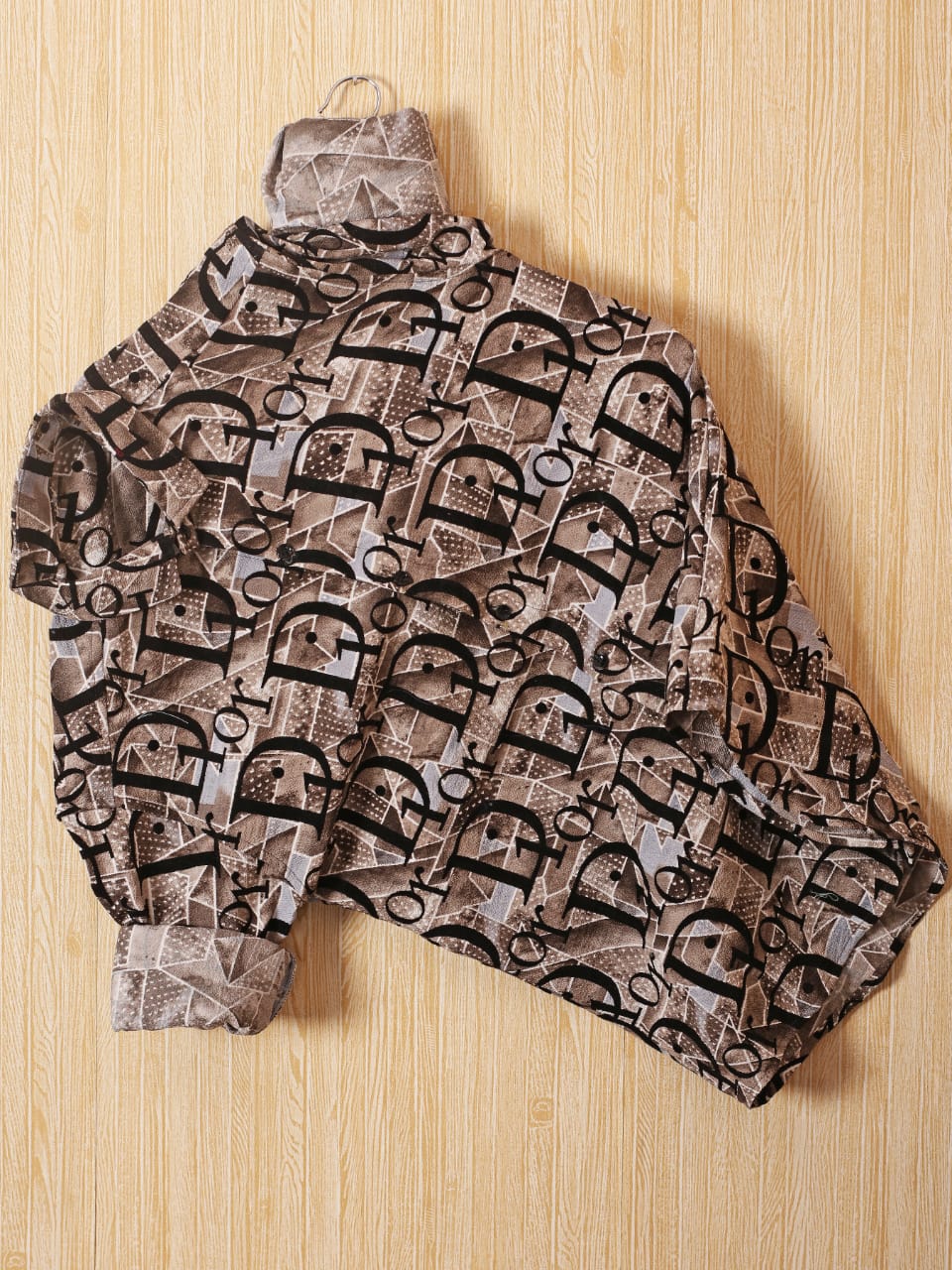 Popcorn with velvet print Men's Shirt Set