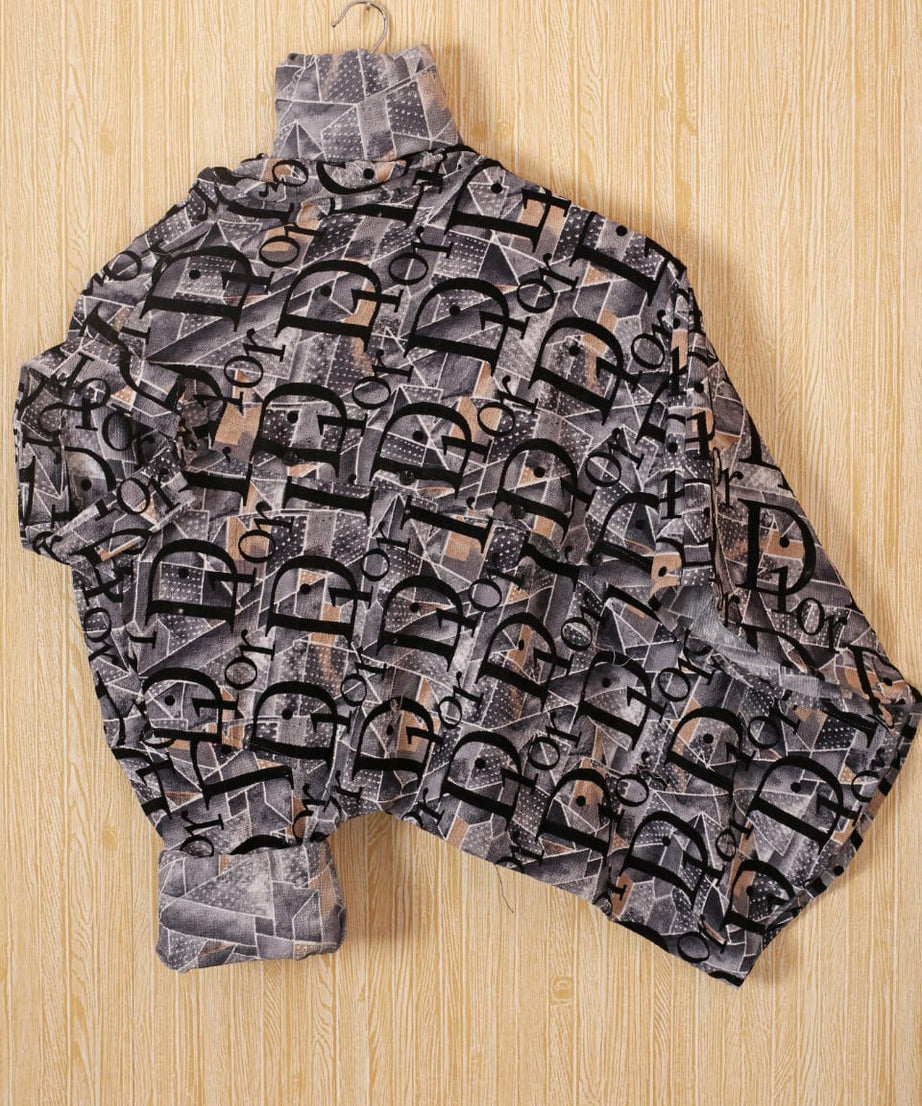 Popcorn with velvet print Men's Shirt Set