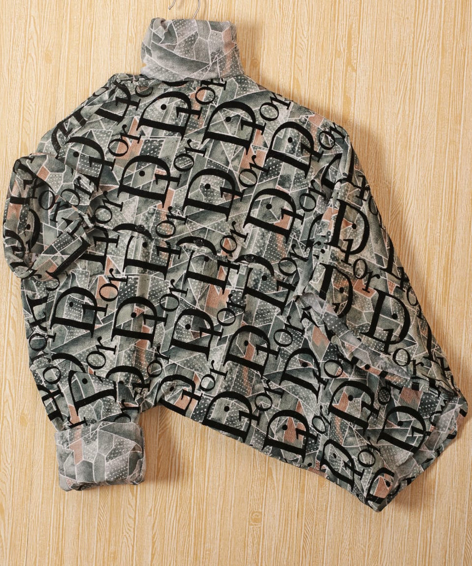 Popcorn with velvet print Men's Shirt Set