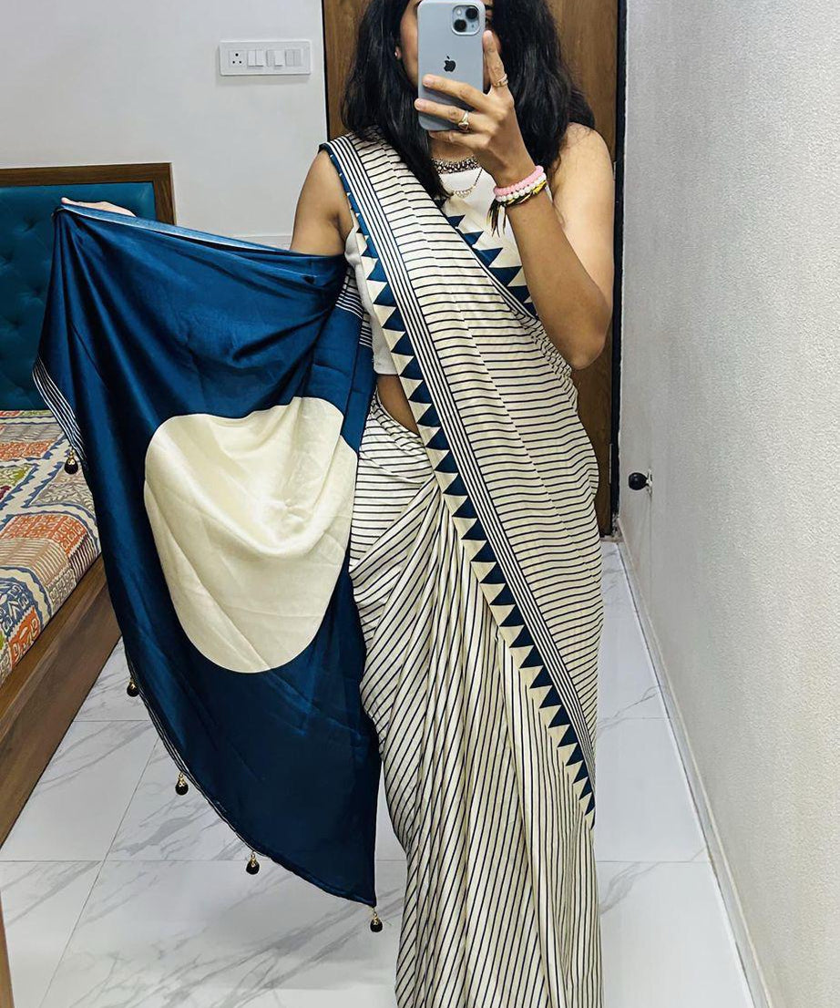 Classic Stylish Lagdi Pure Gajji Soft Silk Saree With Blouse