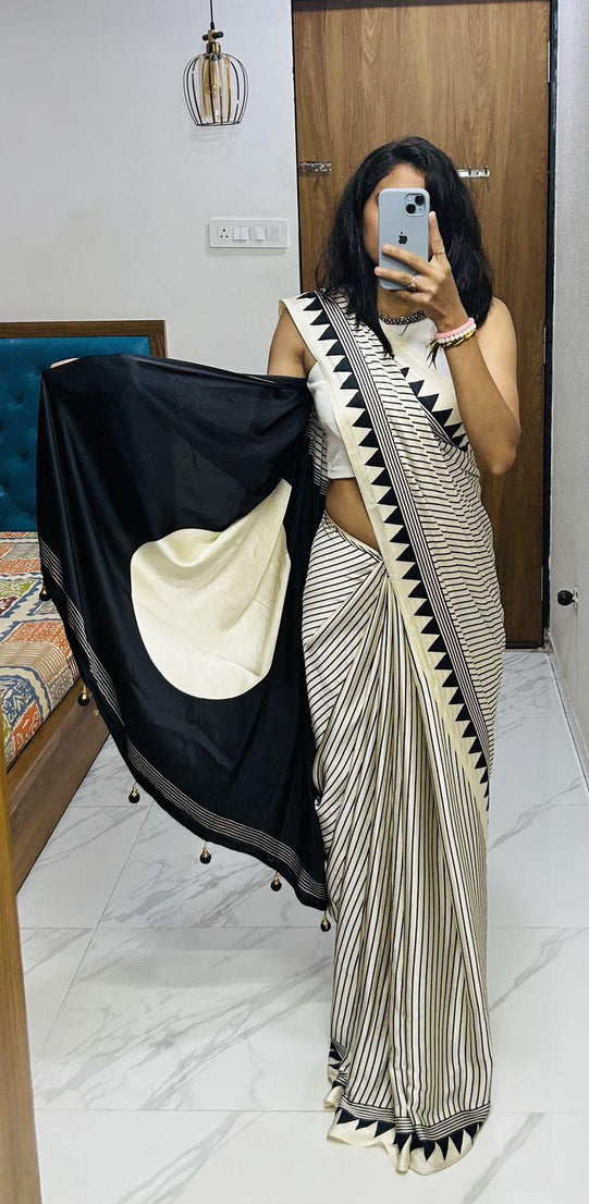 Classic Stylish Lagdi Pure Gajji Soft Silk Saree With Blouse