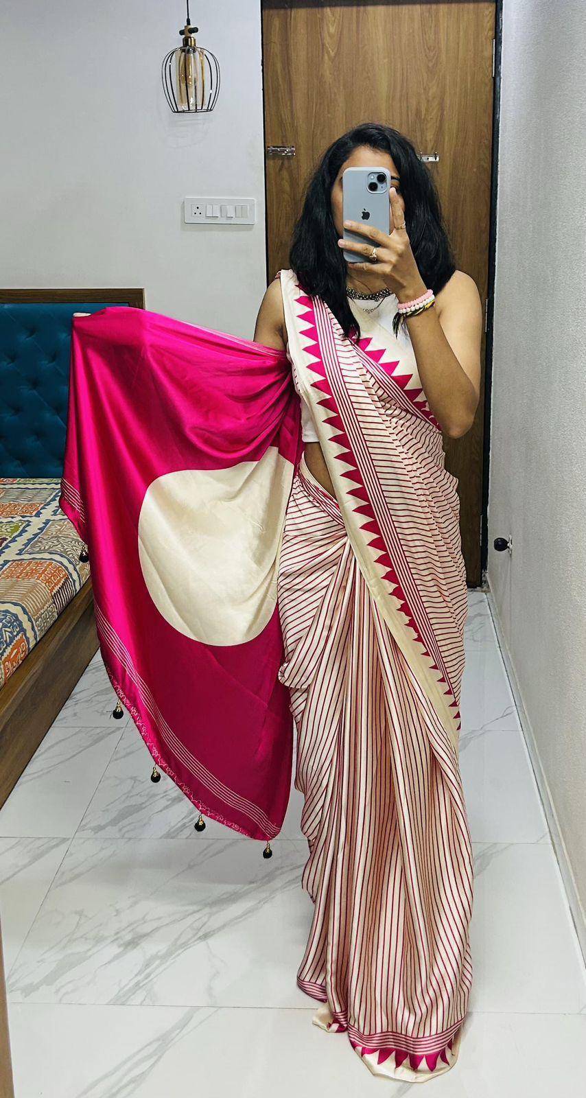 Classic Stylish Lagdi Pure Gajji Soft Silk Saree With Blouse