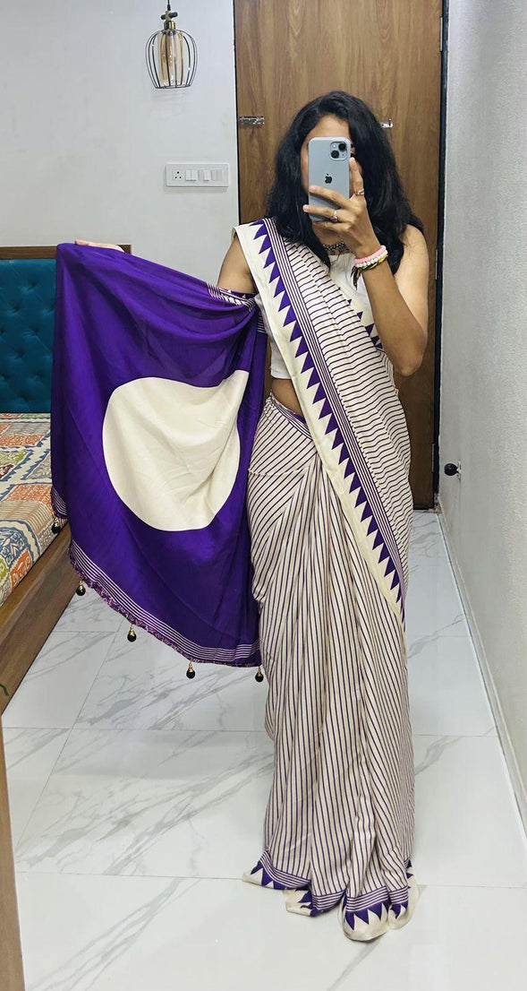 Classic Stylish Lagdi Pure Gajji Soft Silk Saree With Blouse