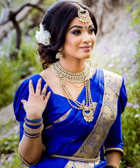 Traditional Designer Banarasi Soft Silk Saree With Blouse