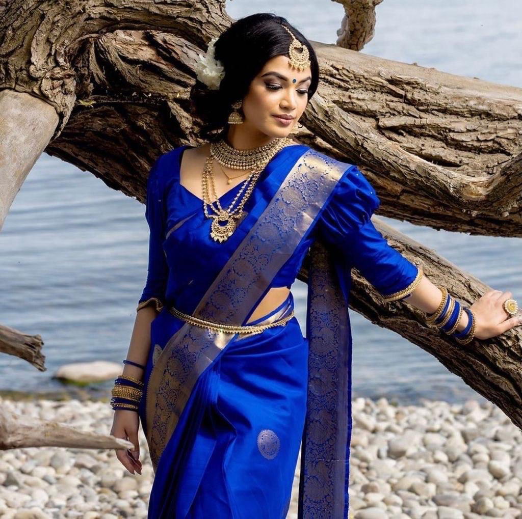 Traditional Designer Banarasi Soft Silk Saree With Blouse