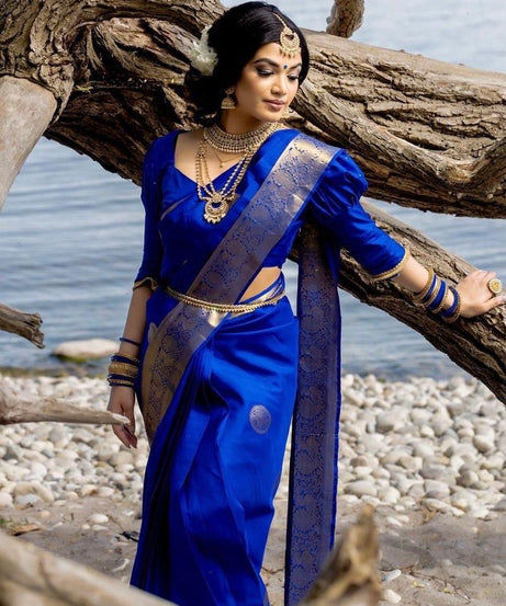 Traditional Designer Banarasi Soft Silk Saree With Blouse