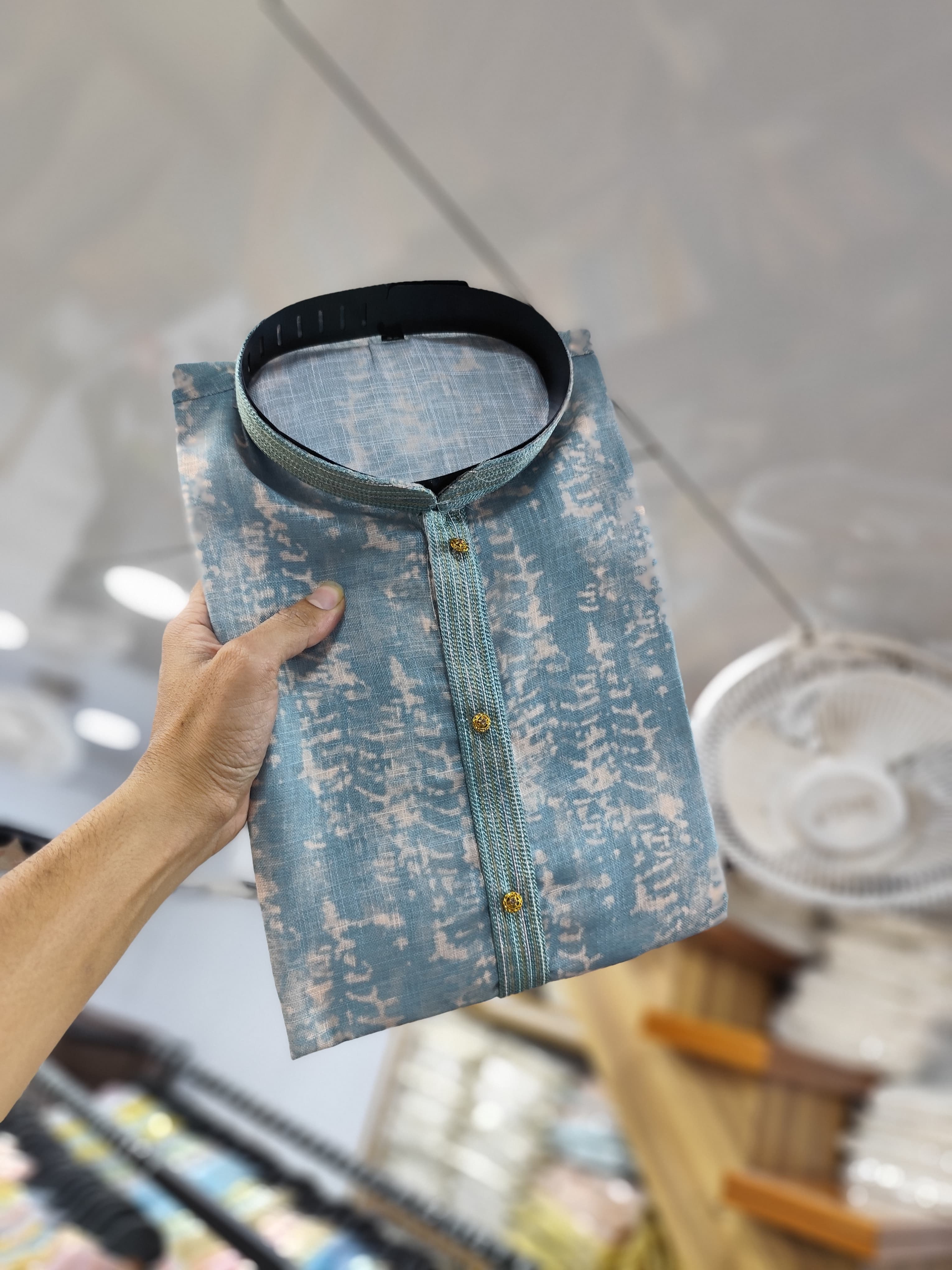 Men's Traditional Wear Semi Linen Digital Printed Kurta Pajama Set