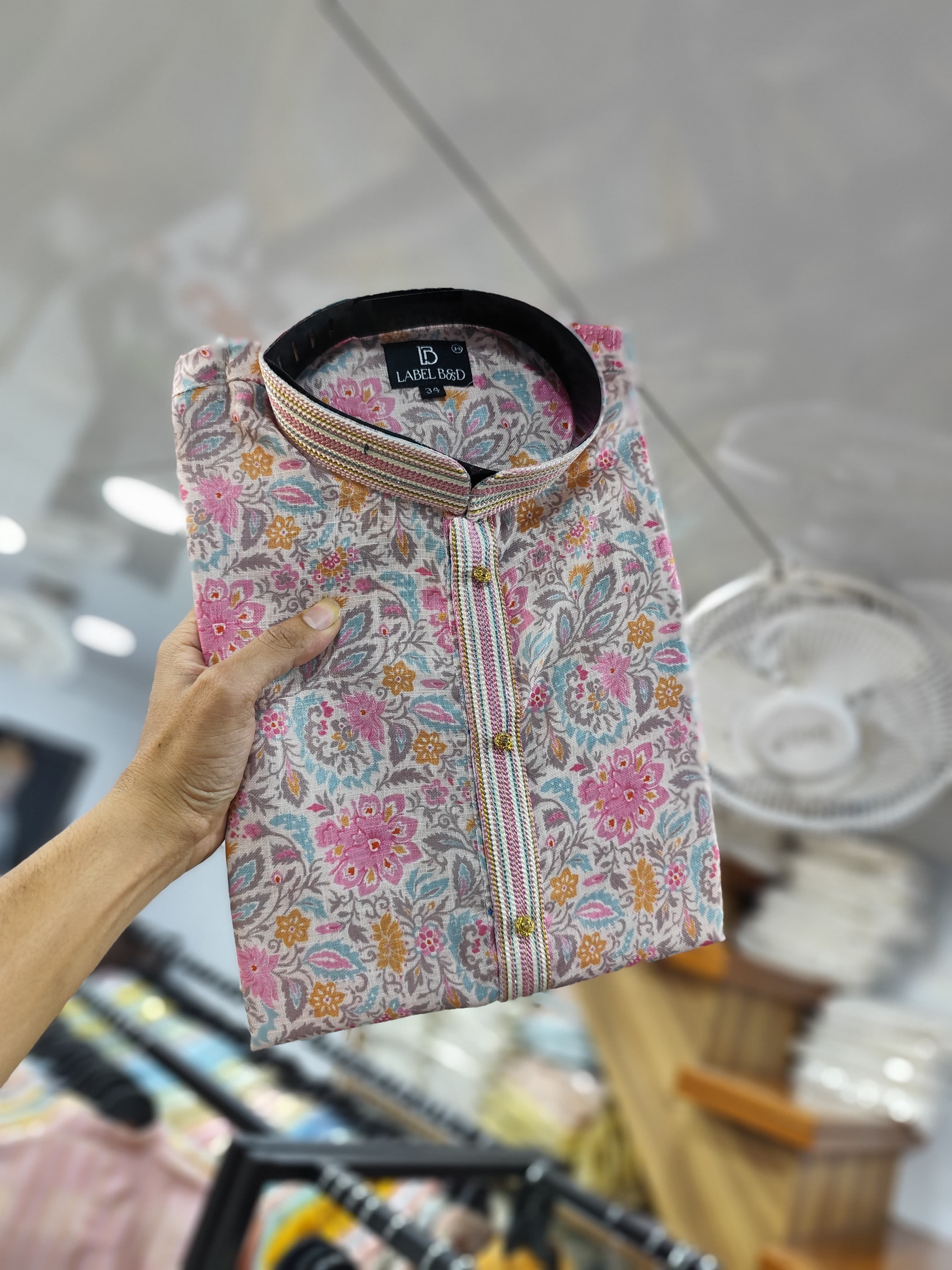 Men's Traditional Wear Semi Linen Digital Printed Kurta Pajama Set