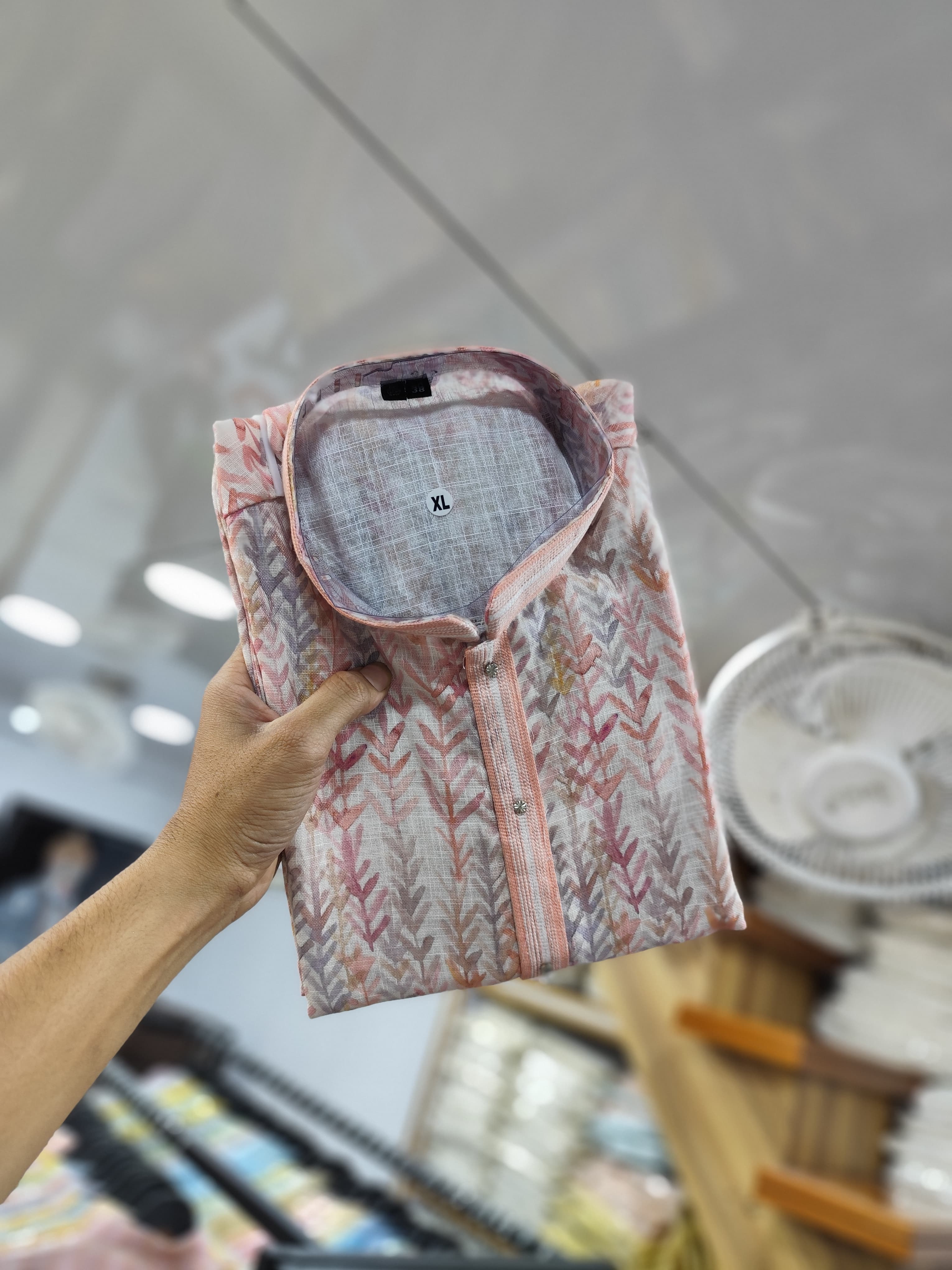 Men's Traditional Wear Semi Linen Digital Printed Kurta Pajama Set