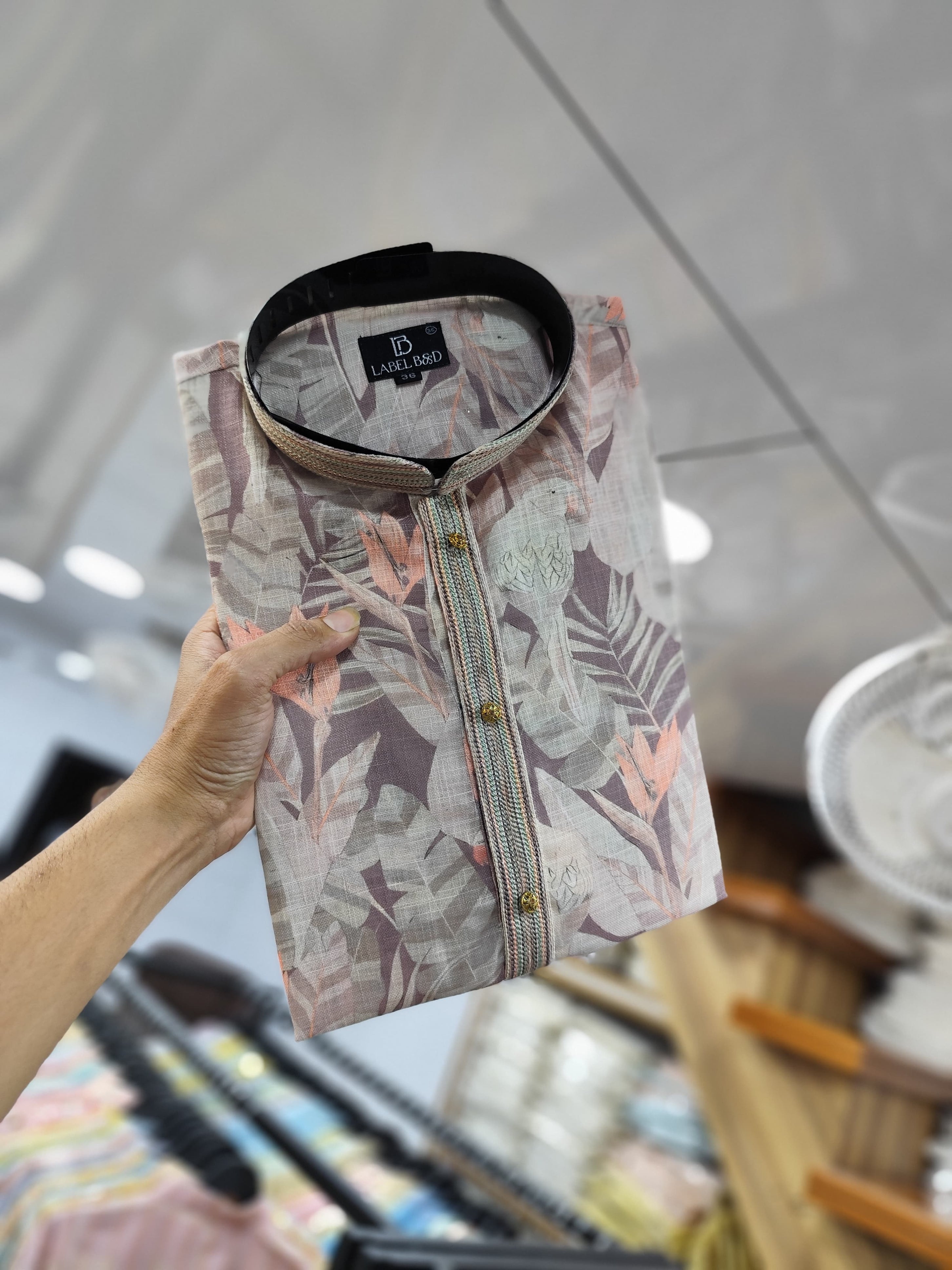 Men's Traditional Wear Semi Linen Digital Printed Kurta Pajama Set