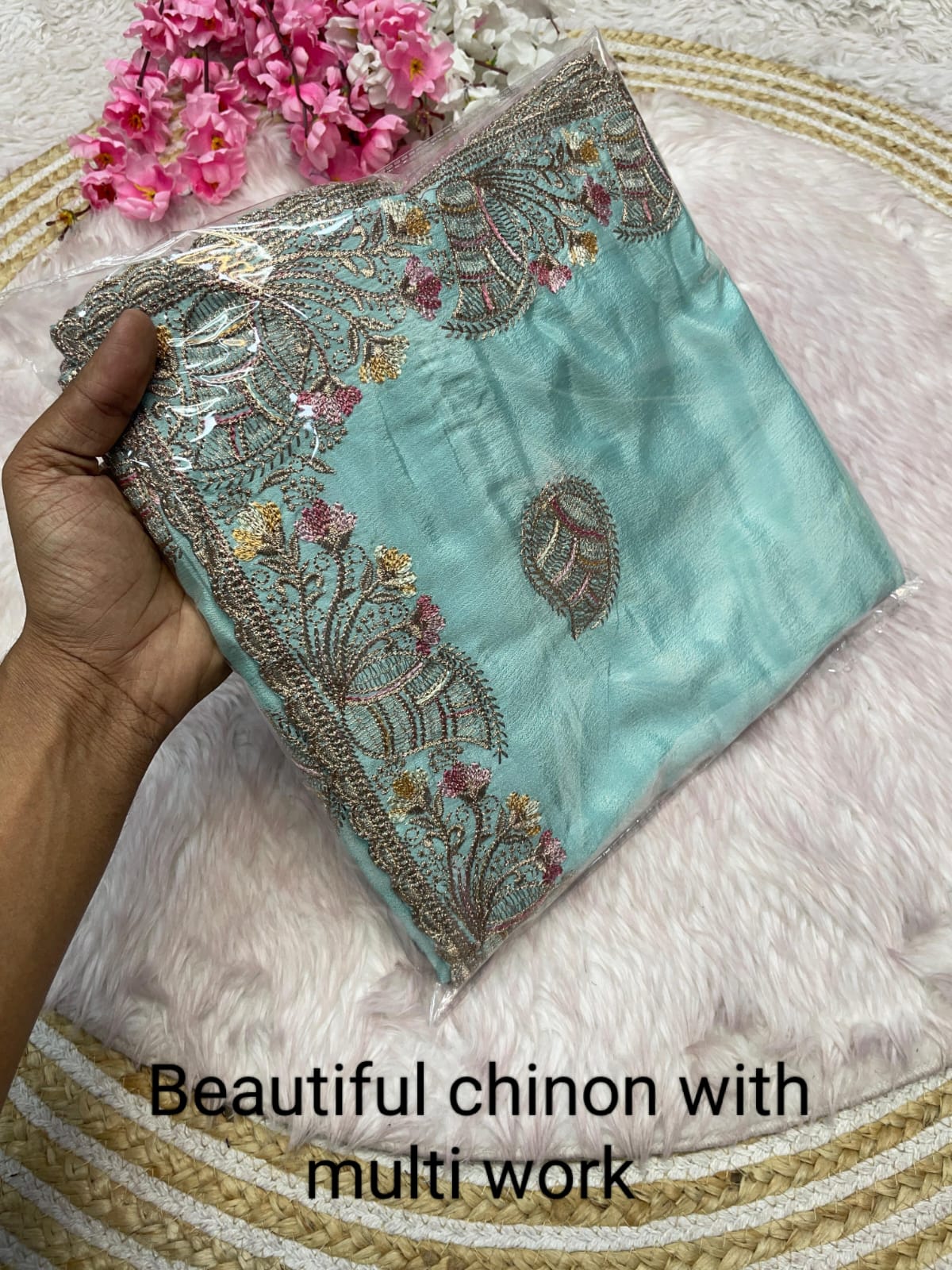 Soft Chinon Beautiful Traditional Saree, Wedding Wear Sari With Blouse