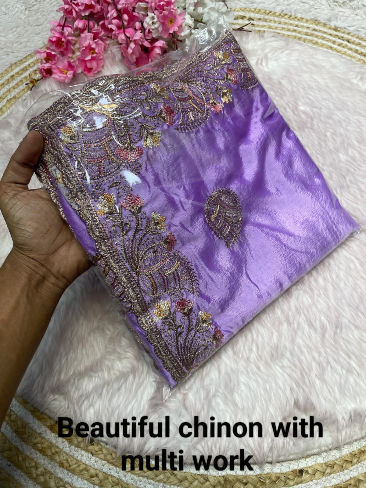 Soft Chinon Beautiful Traditional Saree, Wedding Wear Sari With Blouse