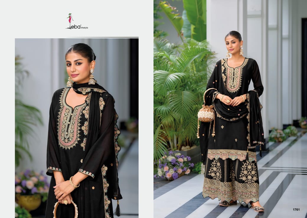 Real Chinon With Embroidery Designer Traditional Top Palazzo With Dupatta