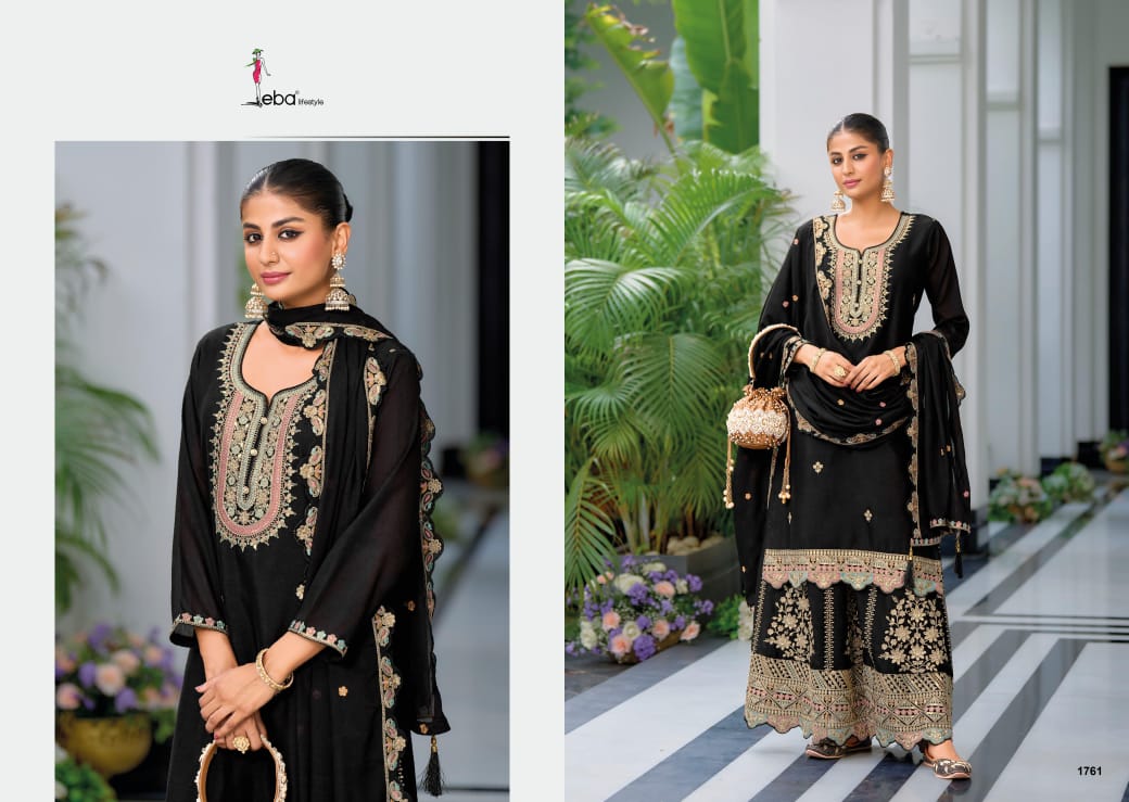 Real Chinon With Embroidery Designer Traditional Top Palazzo With Dupatta