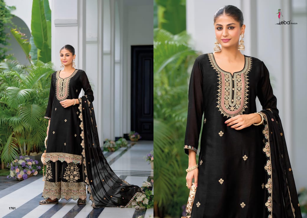 Real Chinon With Embroidery Designer Traditional Top Palazzo With Dupatta