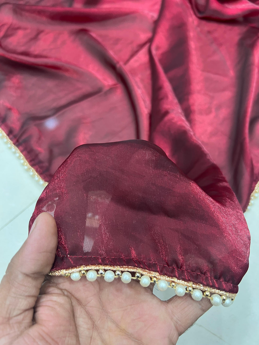 Pure Fendi Satin Simple Beautifull Traditional Wear Sari With Blouse