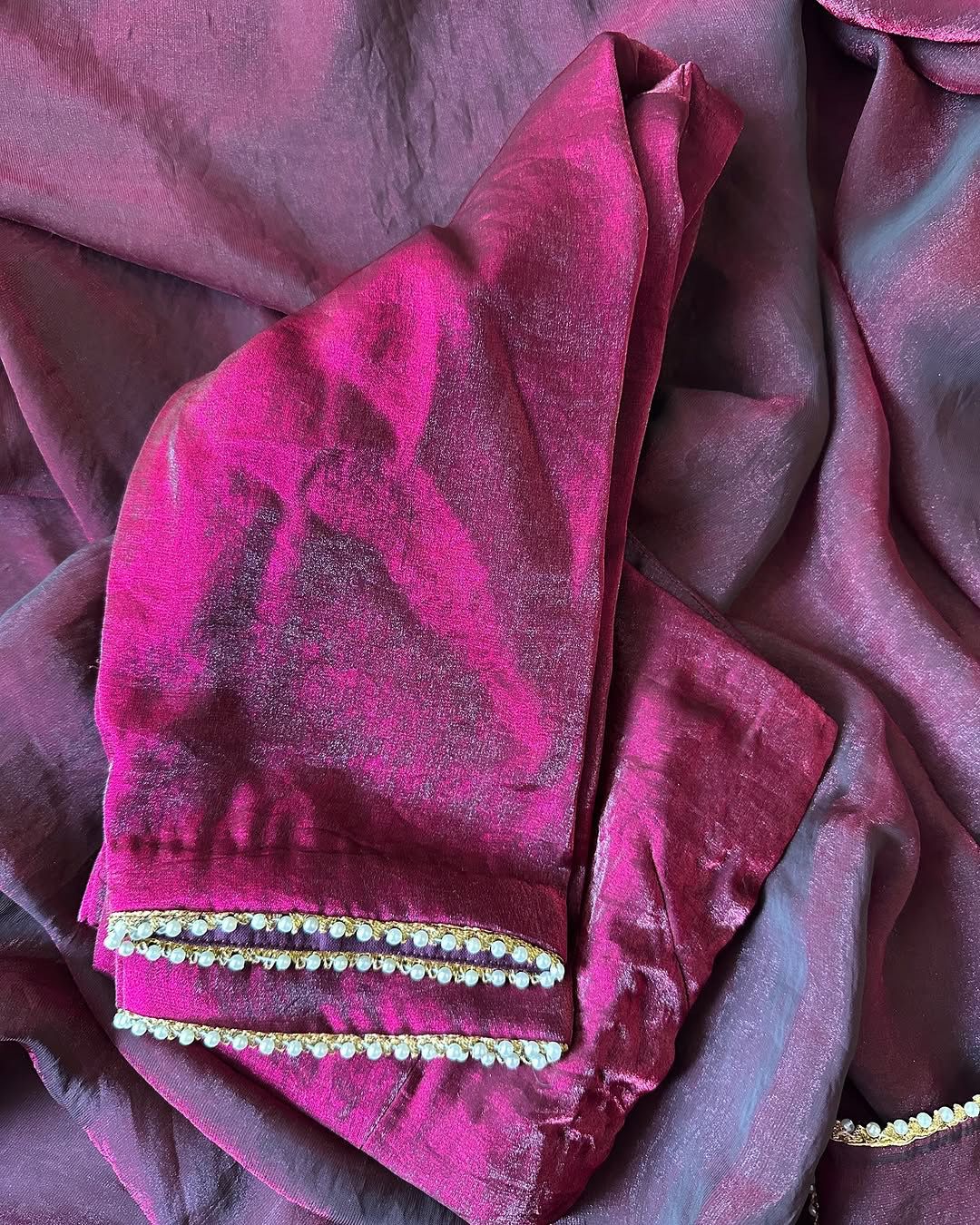 Pure Fendi Satin Simple Beautifull Traditional Wear Sari With Blouse