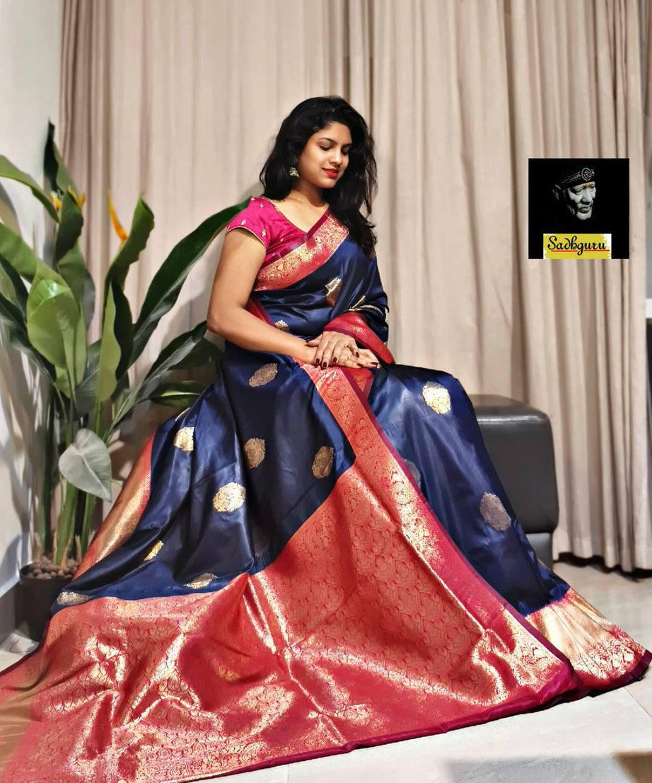 Premium Kaniji varam Soft Silk Saree, Traditional Wear Sari With Blouse
