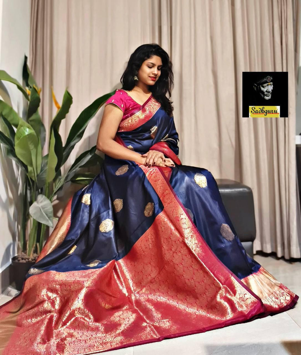 Premium Kaniji varam Soft Silk Saree, Traditional Wear Sari With Blouse