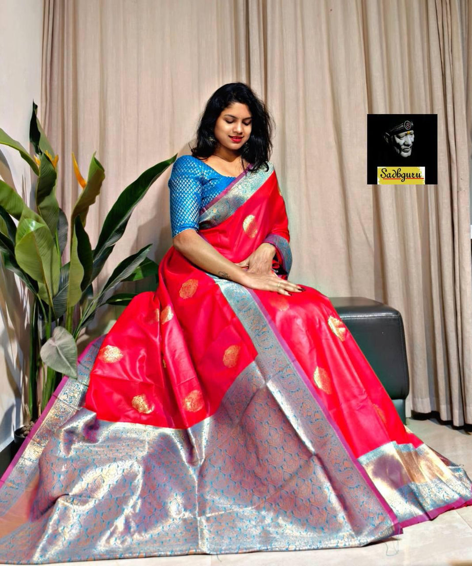 Premium Kaniji varam Soft Silk Saree, Traditional Wear Sari With Blouse