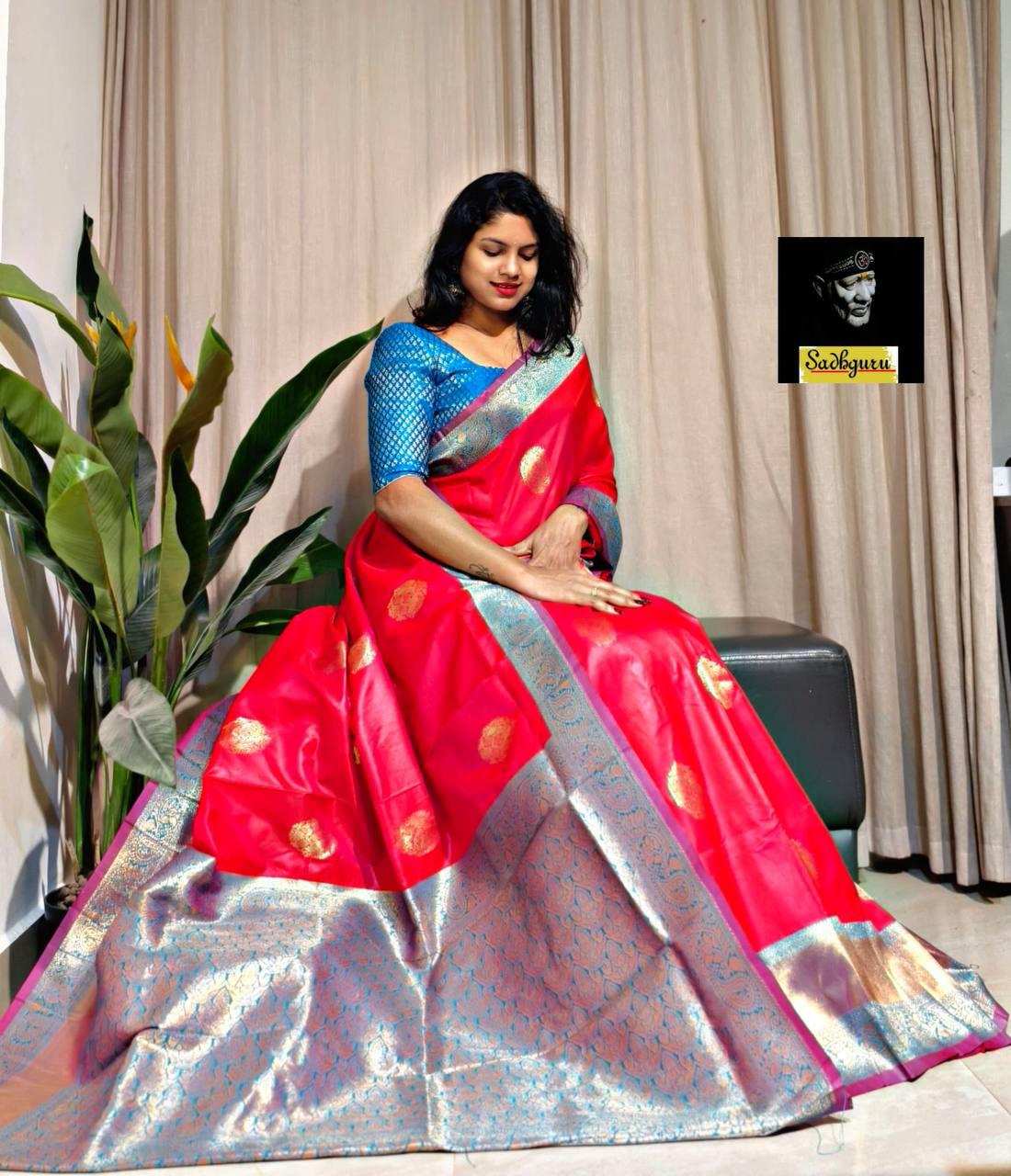 Premium Kaniji varam Soft Silk Saree, Traditional Wear Sari With Blouse