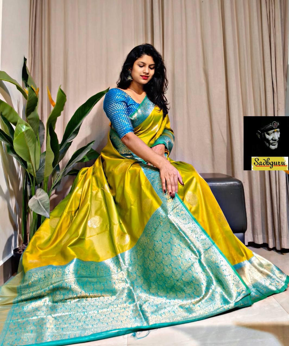 Premium Kaniji varam Soft Silk Saree, Traditional Wear Sari With Blouse