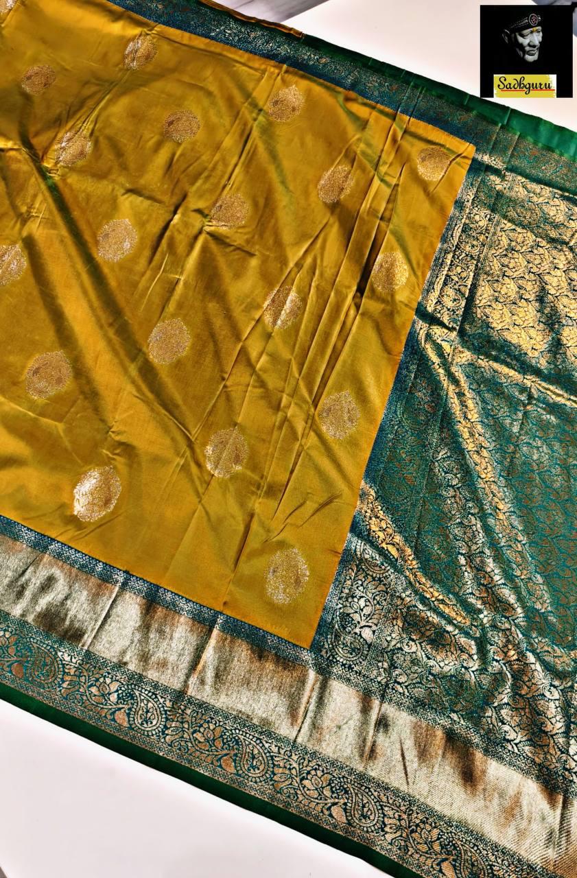 Premium Kaniji varam Soft Silk Saree, Traditional Wear Sari With Blouse