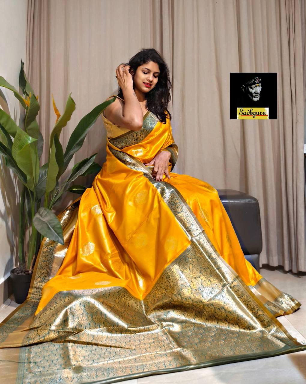 Premium Kaniji varam Soft Silk Saree, Traditional Wear Sari With Blouse