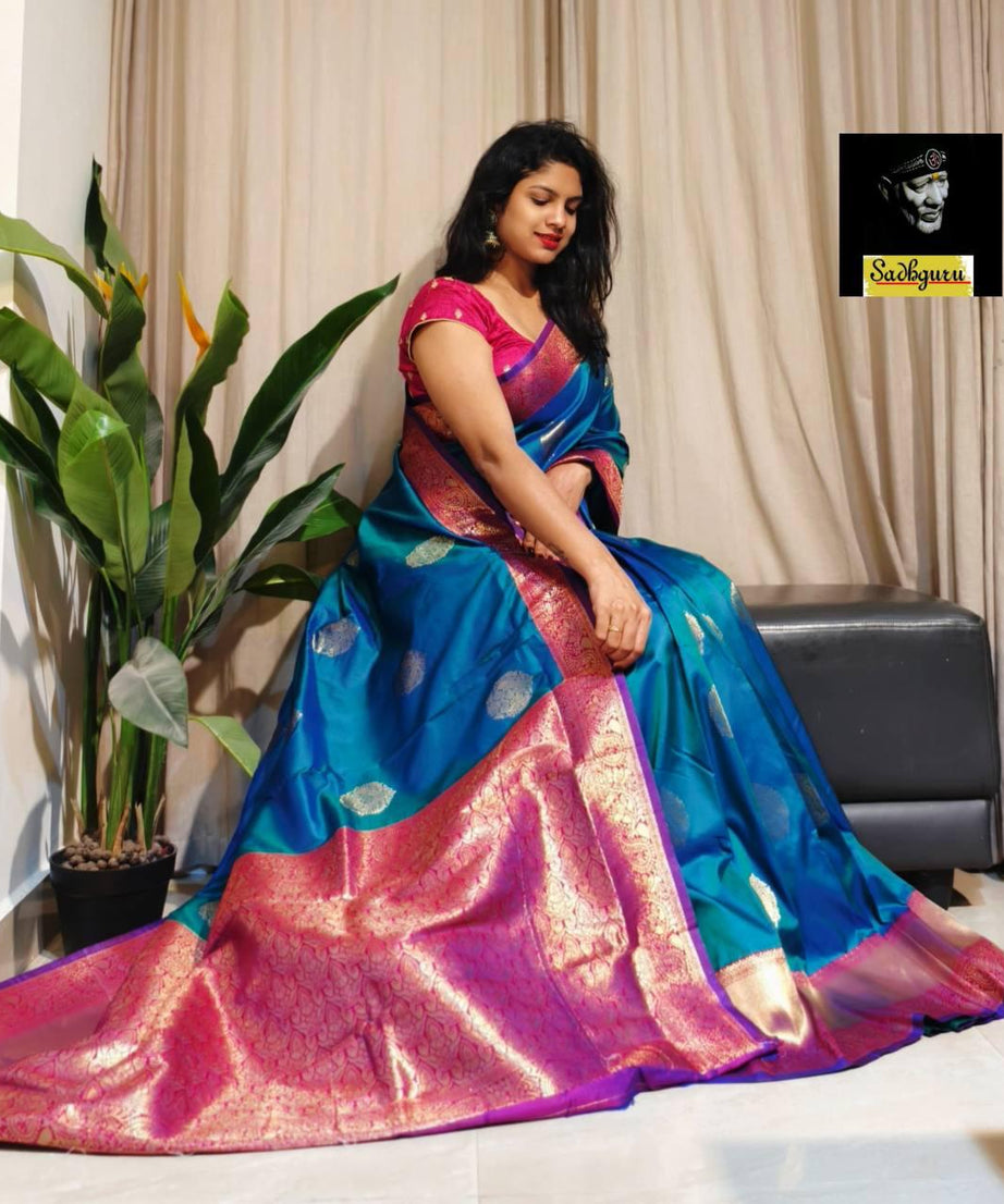 Premium Kaniji varam Soft Silk Saree, Traditional Wear Sari With Blouse