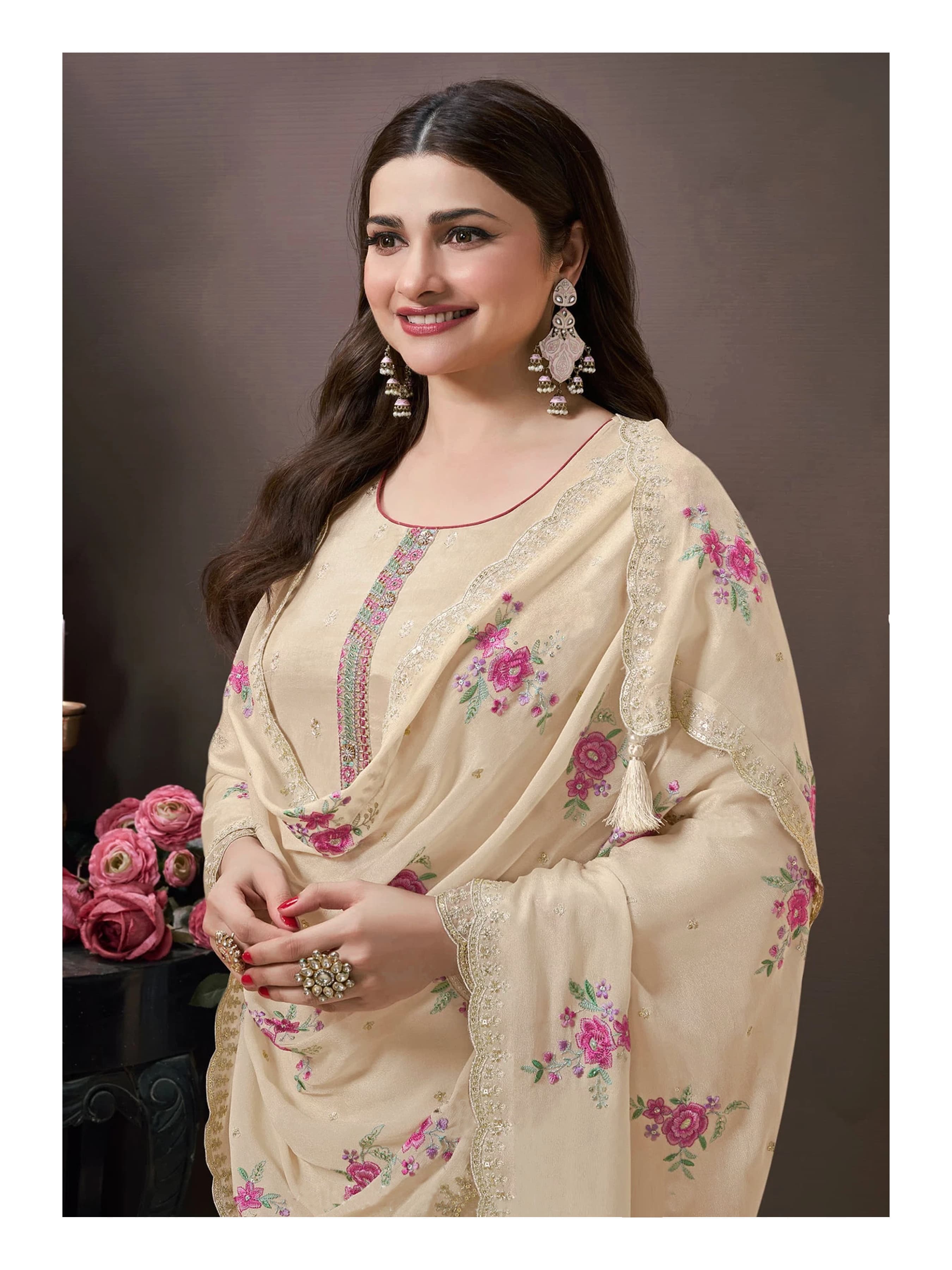 Heavy Monga Silk Designer Traditional Wear Top Bottom With Dupatta