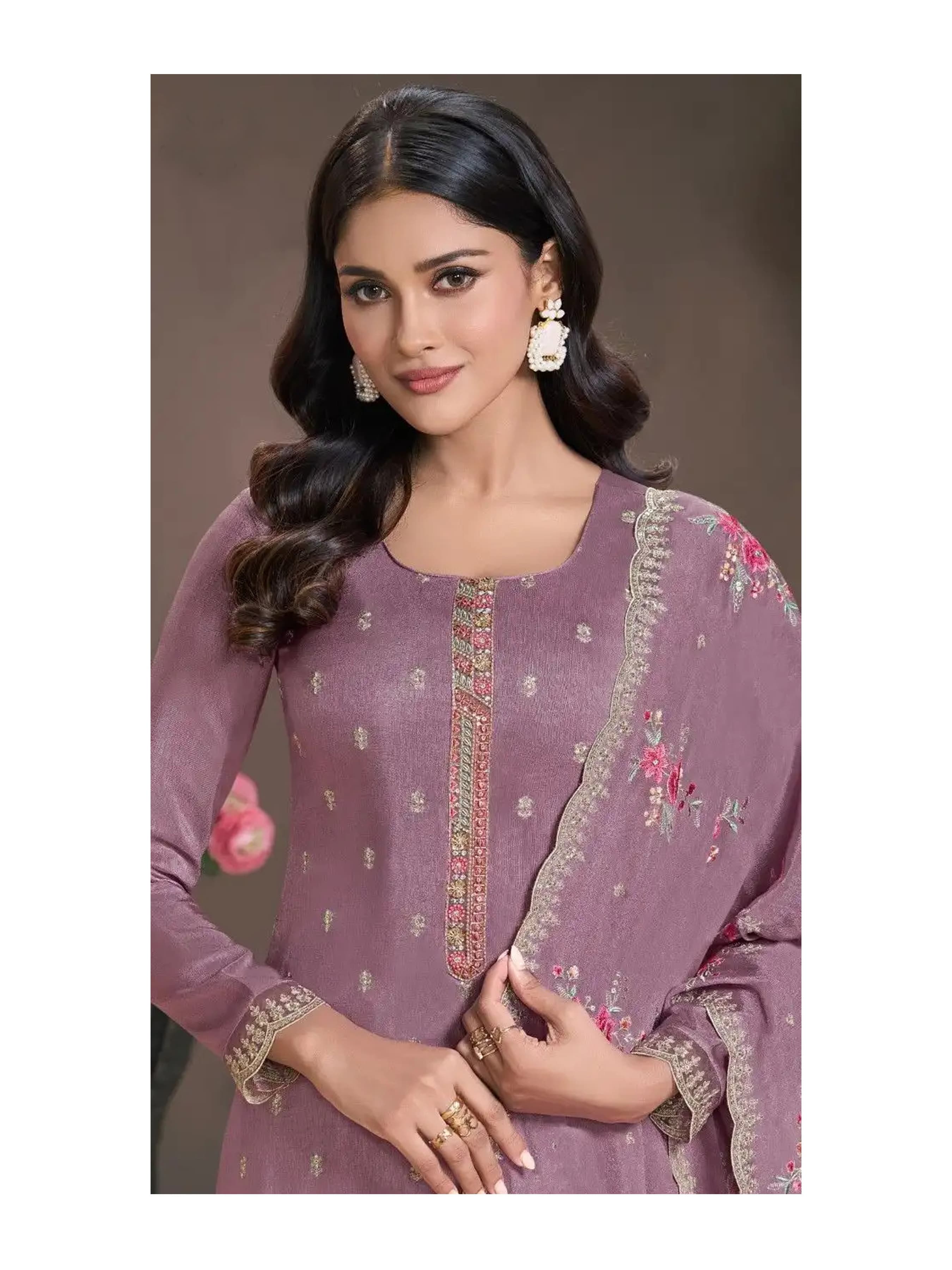 Heavy Monga Silk Designer Traditional Wear Top Bottom With Dupatta