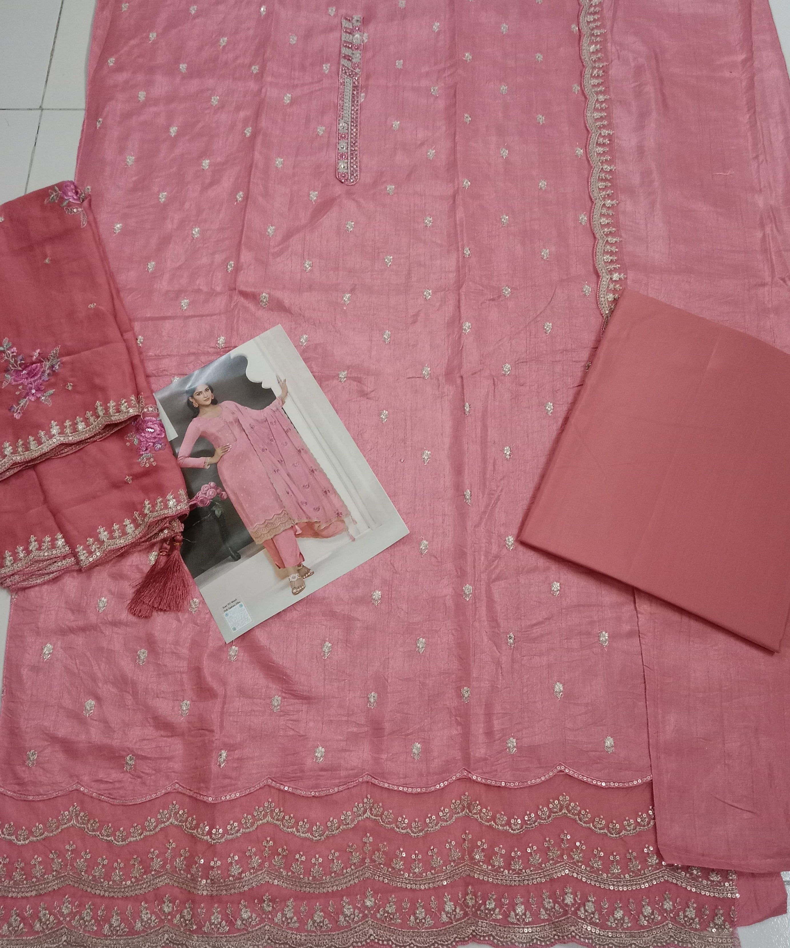 Heavy Monga Silk Designer Traditional Wear Top Bottom With Dupatta