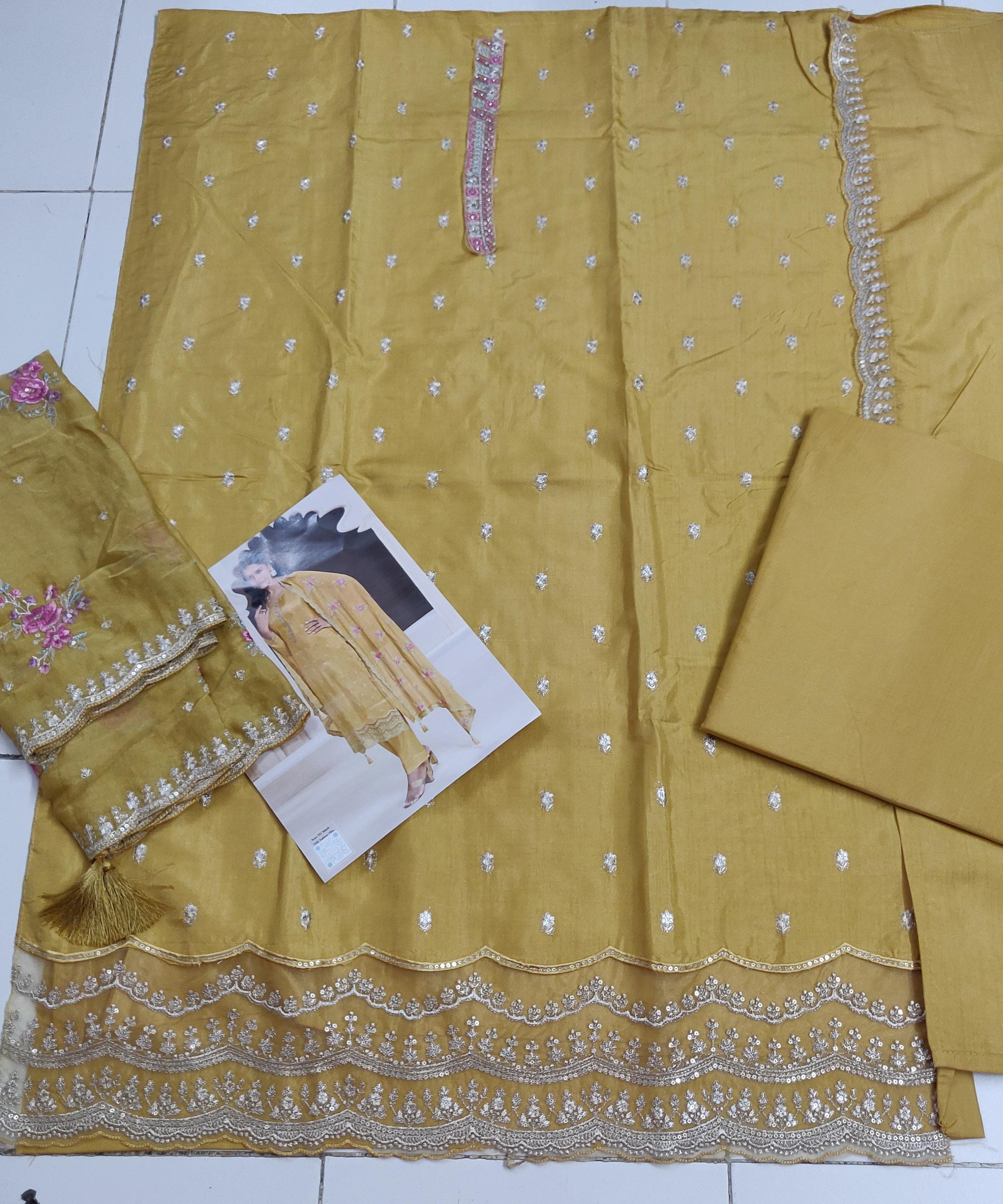 Heavy Monga Silk Designer Traditional Wear Top Bottom With Dupatta