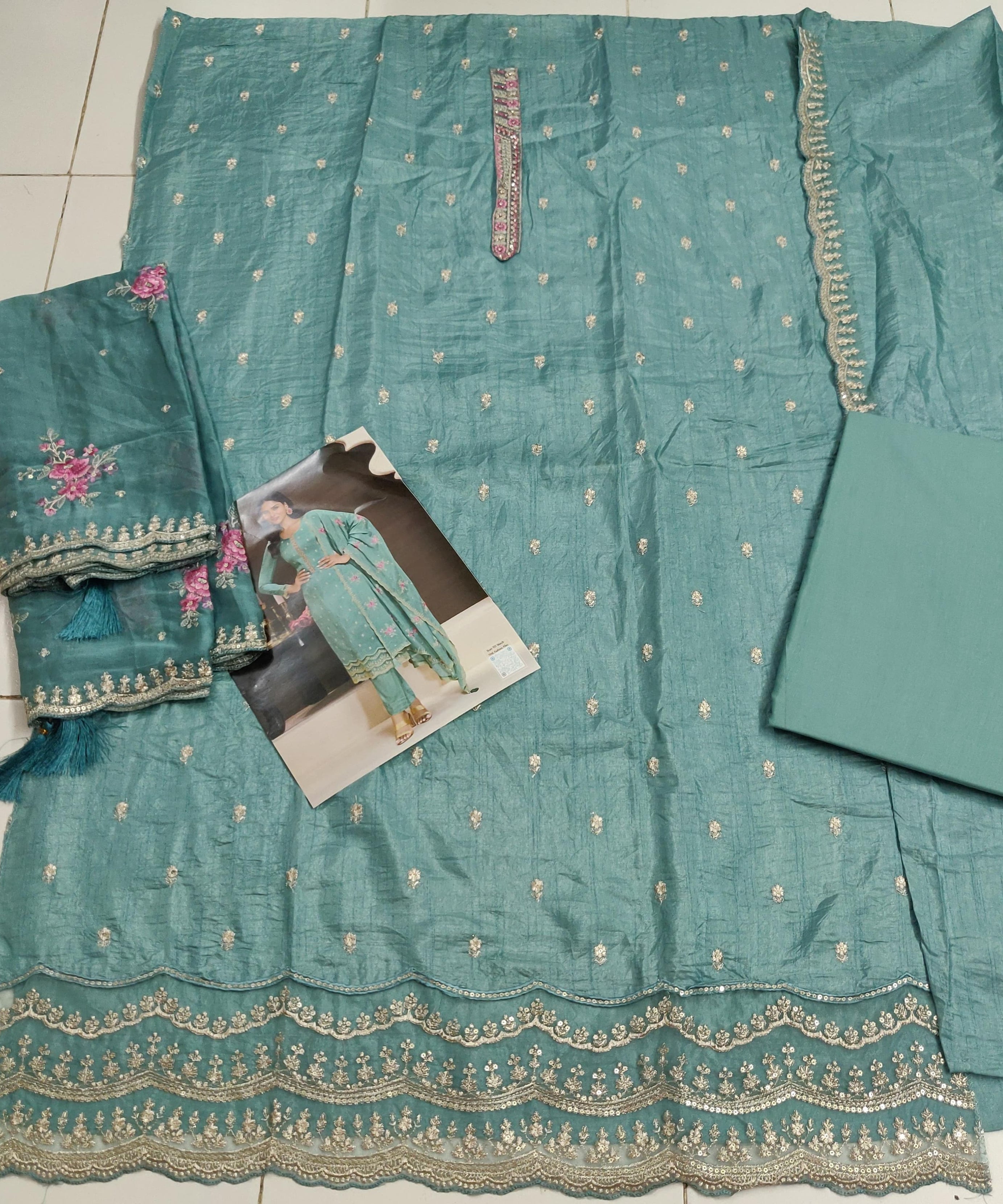 Heavy Monga Silk Designer Traditional Wear Top Bottom With Dupatta