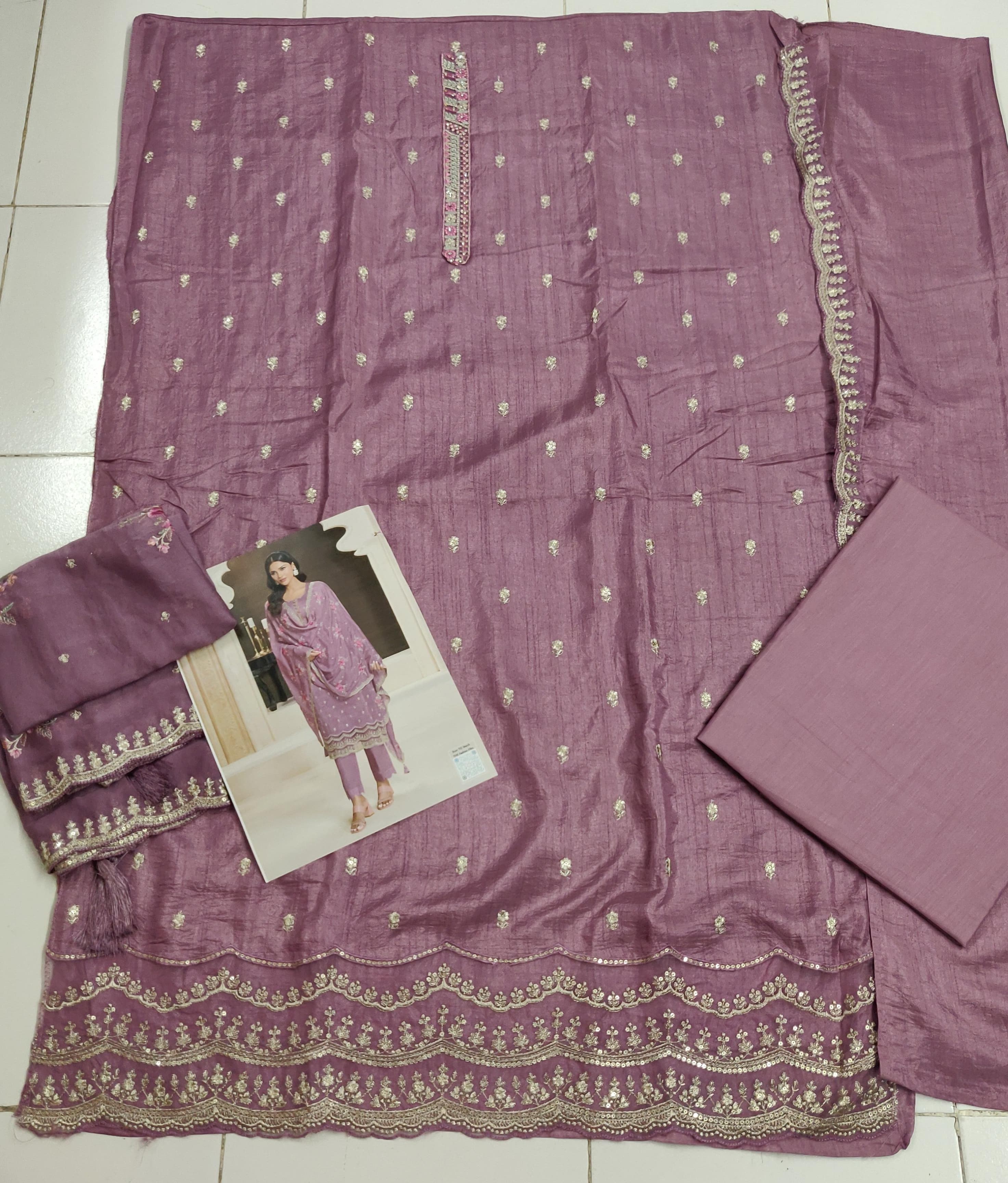 Heavy Monga Silk Designer Traditional Wear Top Bottom With Dupatta