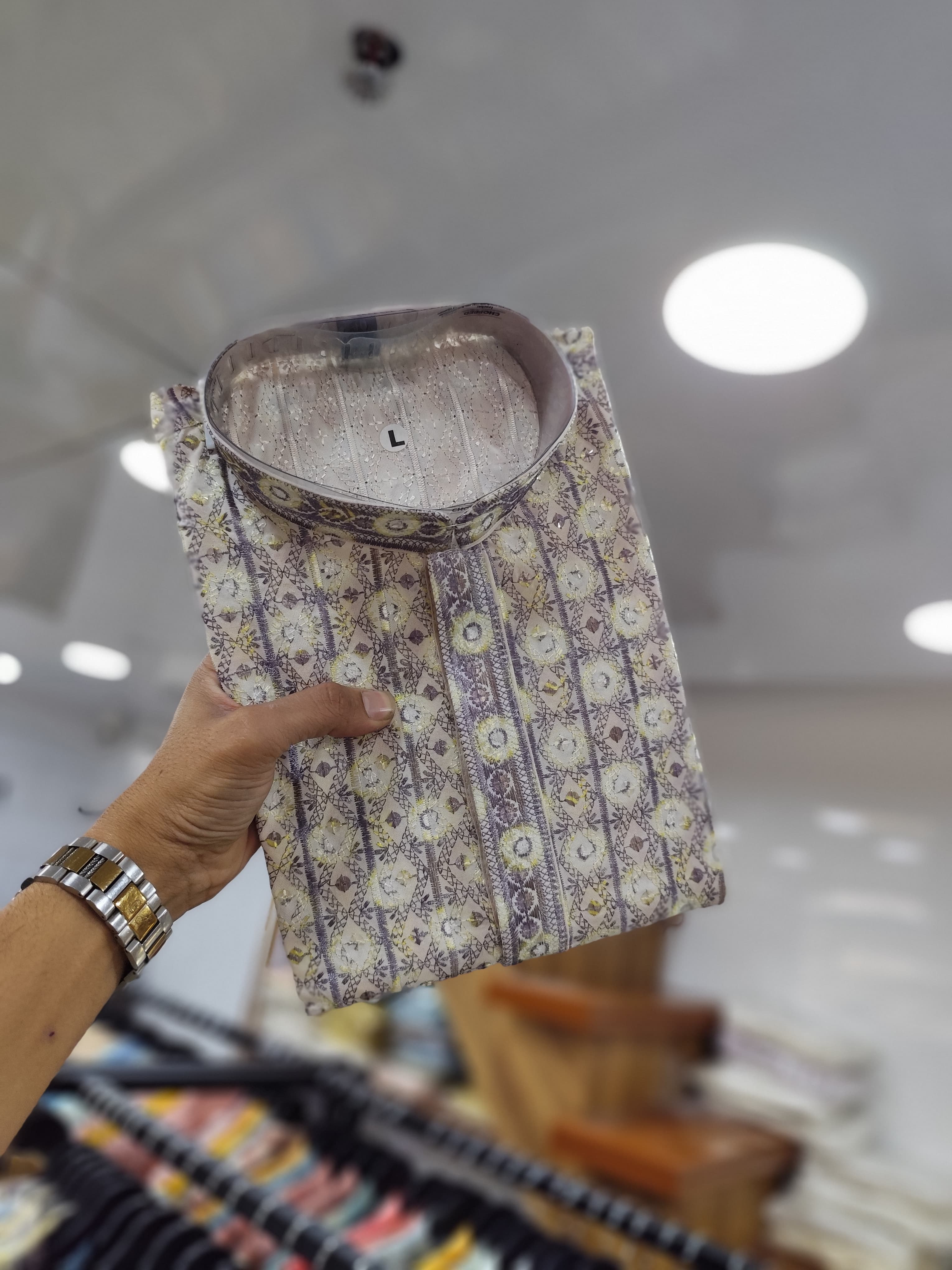 Men's Pure Viscose Rayon With Chicken Embroidery Kurta pajama Set