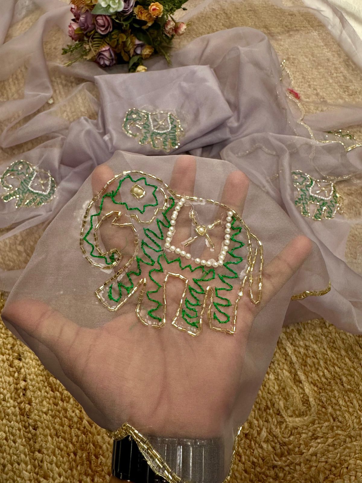 Soft Pure Organza Printed Beautiful Sari, Party Wear Saree With Blouse